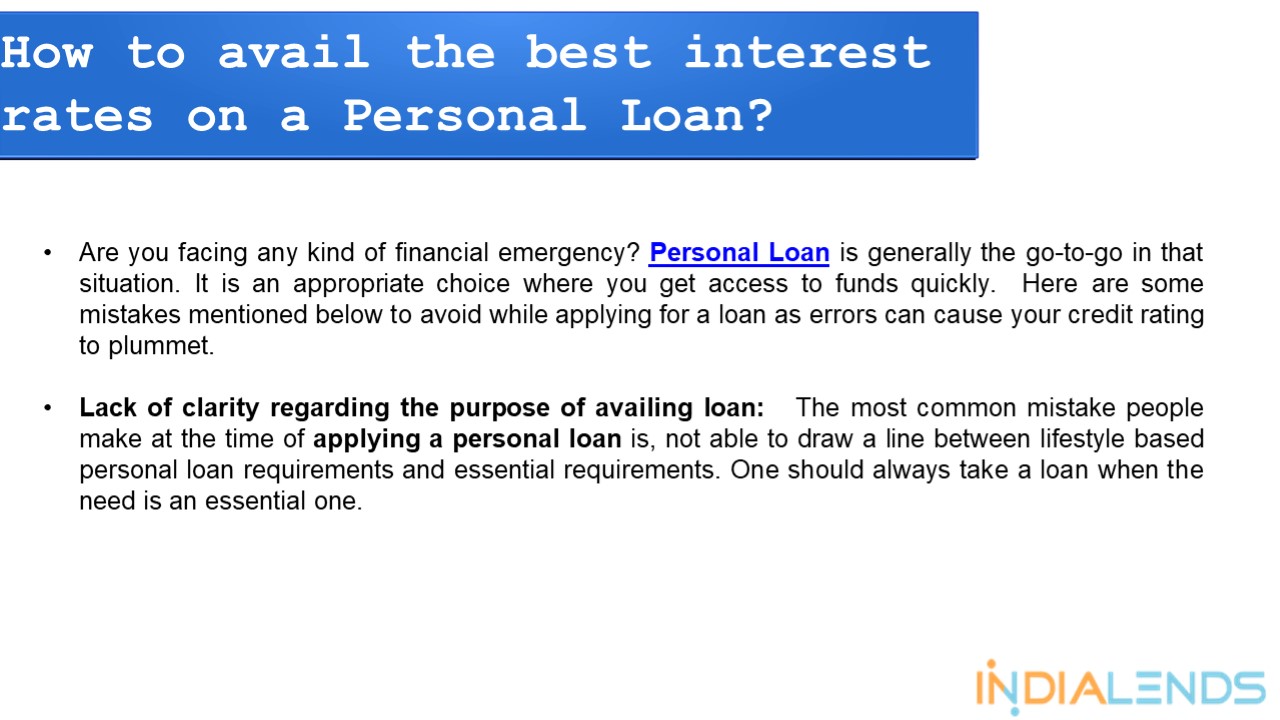 How to avail the best interest rates on a Personal Loan?