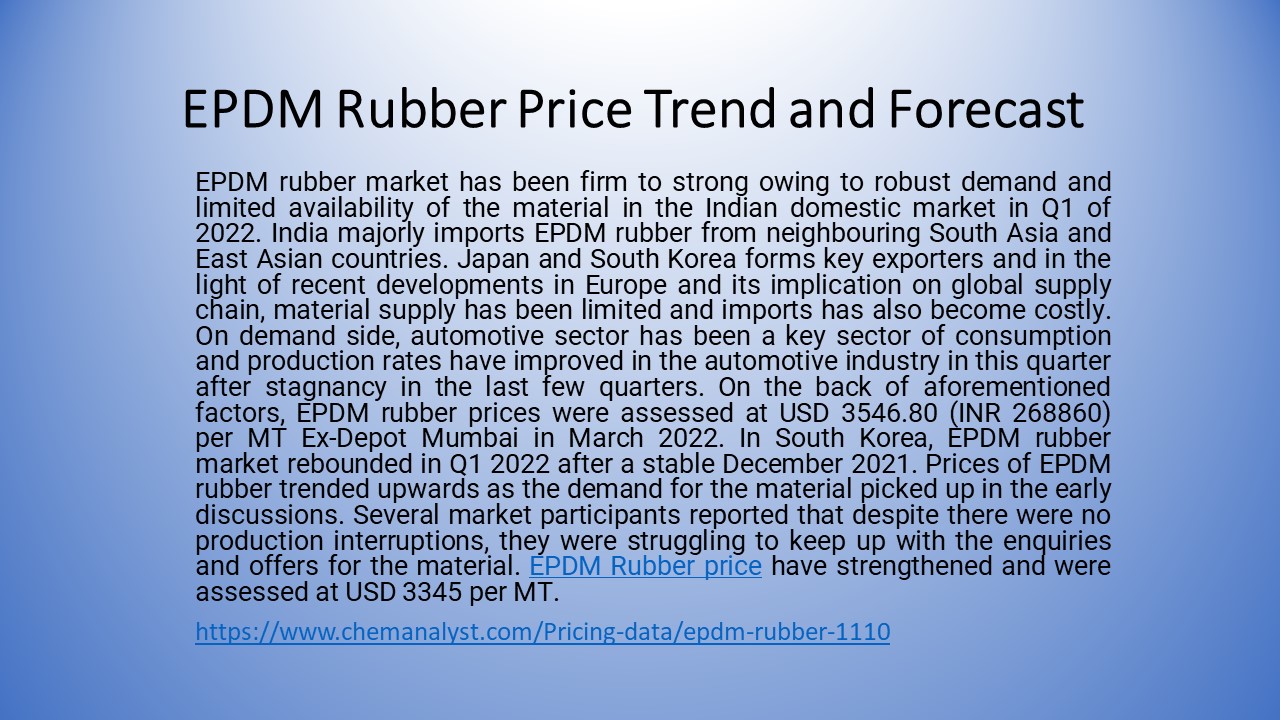 Prices of EPDM Rubber online