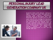 Personal Injury Lead Generation Company UK