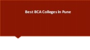 Best BCA Colleges In Pune