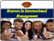 Masters In International Management