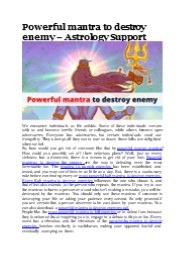 Powerful mantra to destroy enemy - Astrology Support