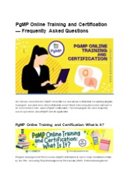 PgMP Online Training and Certification-Frequently Asked Questions