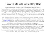 How to Maintain Healthy Hair