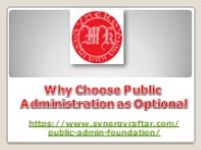 Why Choose Public Administration as Optional