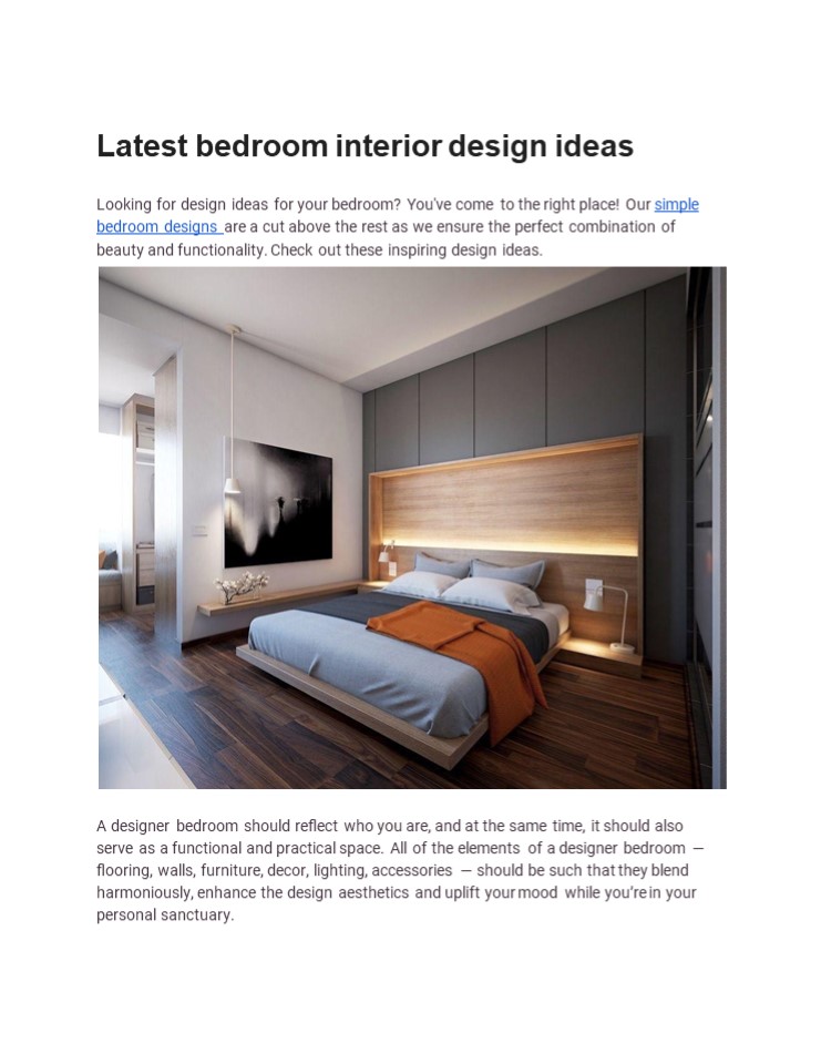 Latest bedroom interior design ideas