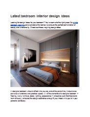 Latest bedroom interior design ideas