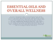 Essential Oils And Overall Wellness