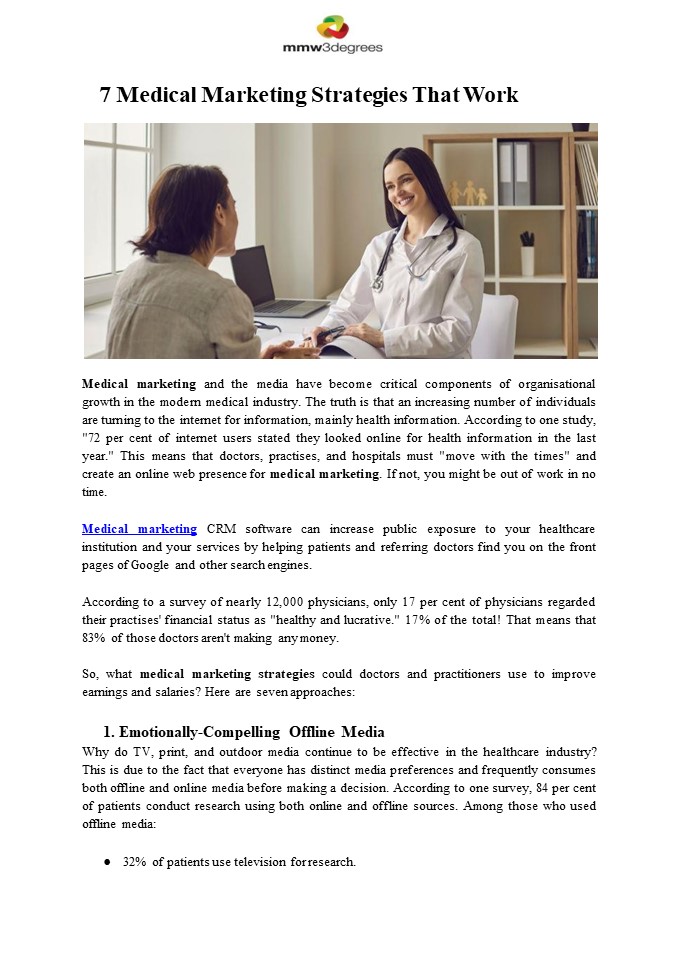 7 Medical Marketing Strategies That Work
