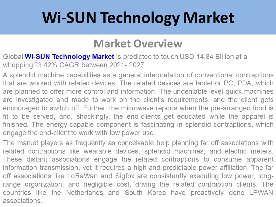 WI-SUN Technology Market Research Report