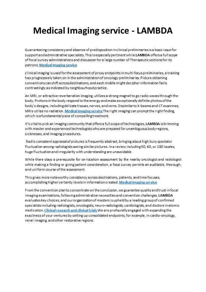 Medical Imaging service - Lambda