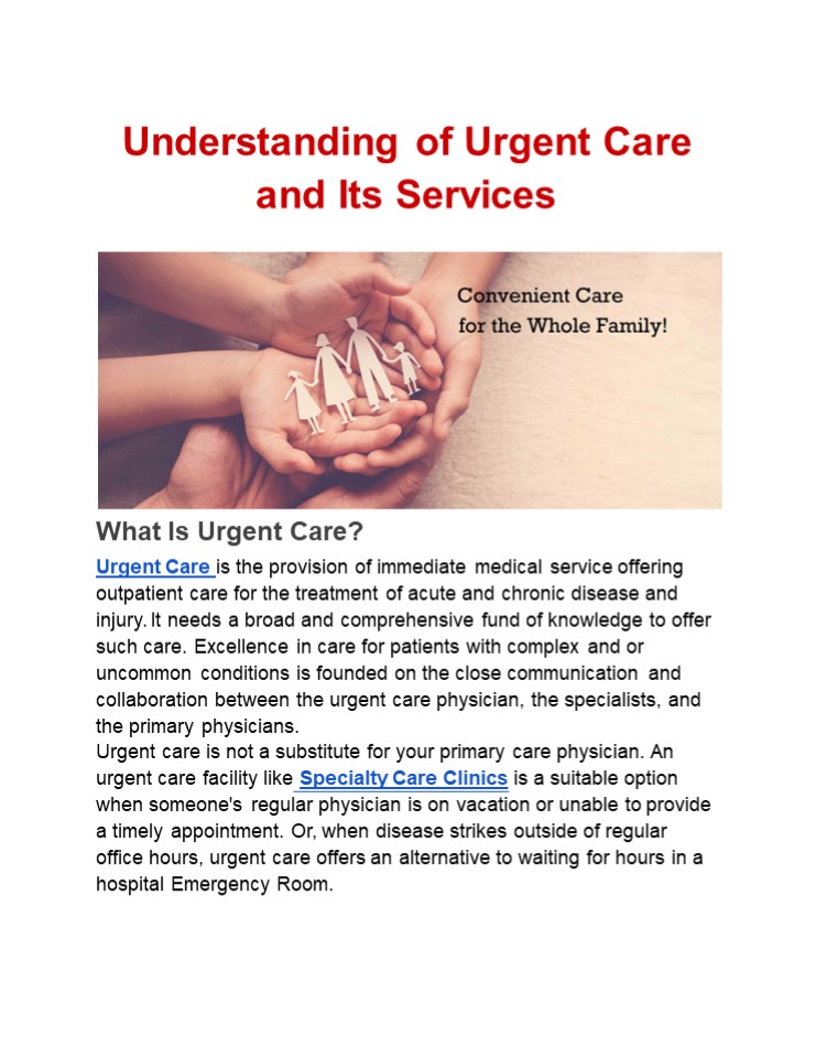 Understanding of Urgent Care and Its Services presentation | free to ...