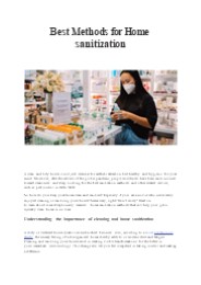 importance of cleaning and home sanitization