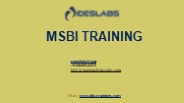MSBI Training - IDESTRAININGS