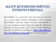 Allow QuickBooks Services Windows Firewall