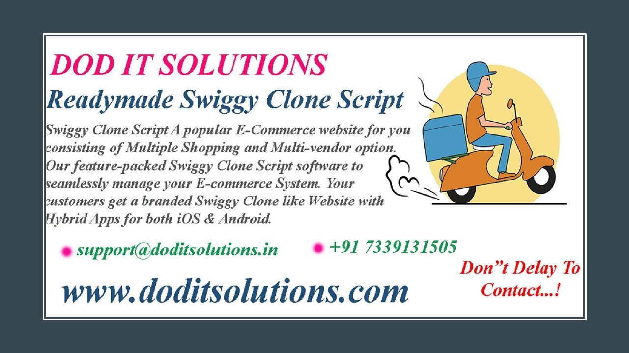 Online Best Swiggy Clone System - DOD IT SOLUTIONS