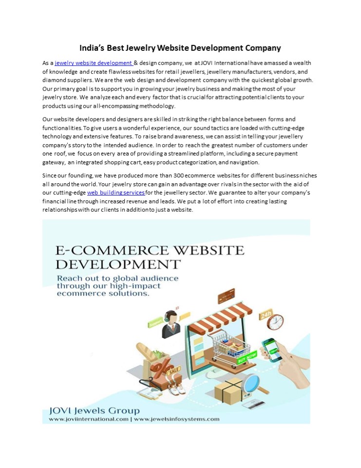 Best Jewelry Website Development Company in India