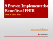 9 Proven Implementation Benefits of FHIR