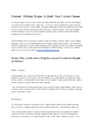 Scope of content writing to make your future career