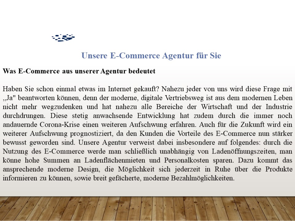 Unsere E-Commerce Agentur für Sie