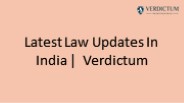 Latest Law News and Legal Updates India | Verdictum