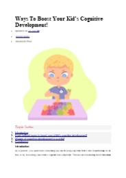 Ways To Boost Your Kid’s Cognitive Development!