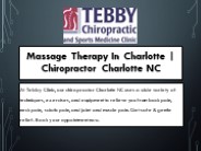 Massage therapy in Charlotte | Chiropractor Charlotte NC