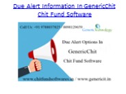 Due Alert Information In GenericChit Chit Fund Software