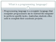 What is a programming language?