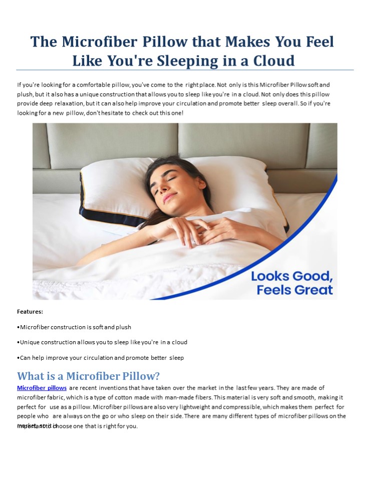 PPT The Microfiber Pillow that Makes You Feel Like You're Sleeping in