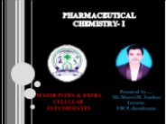 MAJOR INTRA & EXTRA CELLULAR ELECTROLYTES
