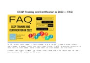CCSP Training and Certification in 2022 — FAQ