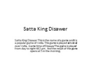 Satta King Disawer