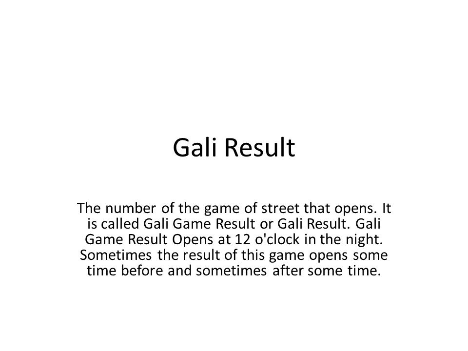 Gali Result