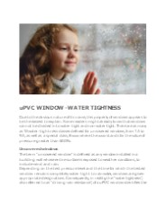 uPVC WINDOW - WATER TIGHTNESS