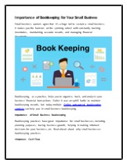 Importance of Bookkeeping For Your Small Business