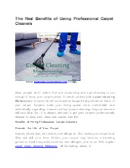 The Real Benefits of Using Professional Carpet Cleaners