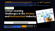 Critical sourcing Challenges in the Dietary and Nutraceutical Industry