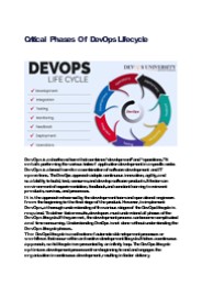 Critical Phases of Devops Lifecycle