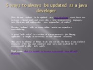 5 ways to always be updated as a java developer