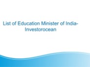 List of Education Minister of India