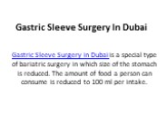 Gastric Sleeve Surgery In Dubai