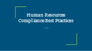 Human Resources Compliance Best Practices
