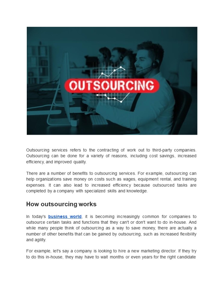 The 18 Types of Outsourcing Service Bangladesh - We Helps to Choose the Right Service?