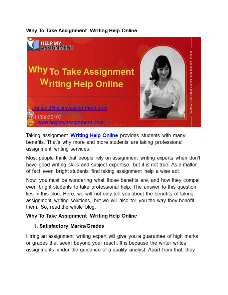 Why To Take Assignment Writing Help Online