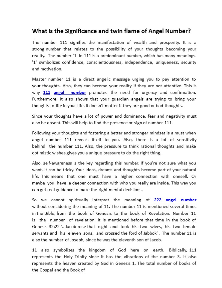 What is the Significance and twin flame of Angel Number?