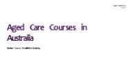 Aged Care Courses in Australia
