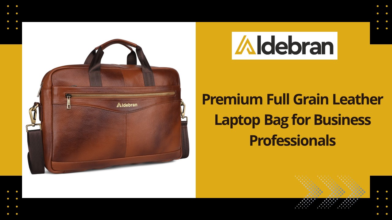 Premium Full Grain Leather Laptop Bag for Business Professionals
