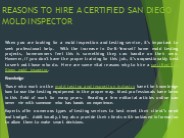 REASONS TO HIRE A CERTIFIED SAN DIEGO MOLD INSPECTOR