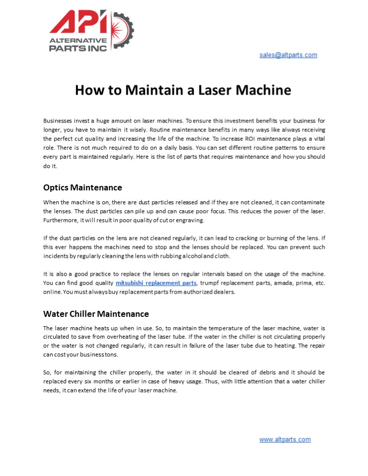 How to Maintain a Laser Machine